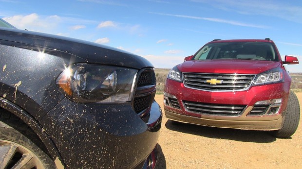 2013 Dodge Durango vs Chevy Traverse Muddy Off-Road Mashup Review