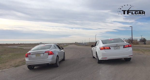 2015, acura, tlx, volvo, s60, t6, awd, fwd, drag, race, video