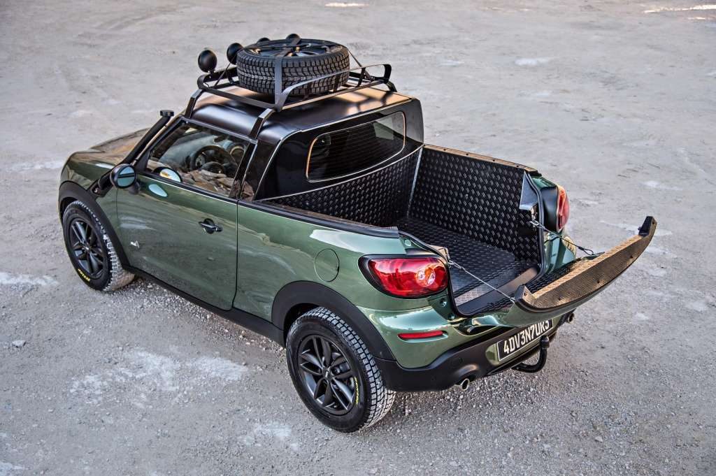 MINI Cooper pickup truck towing with a VW Touareg TDI and a full size 