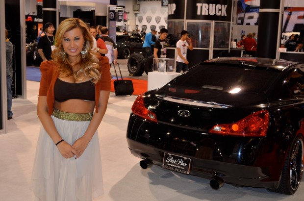 SEMA 2012 Day three girls cars park place