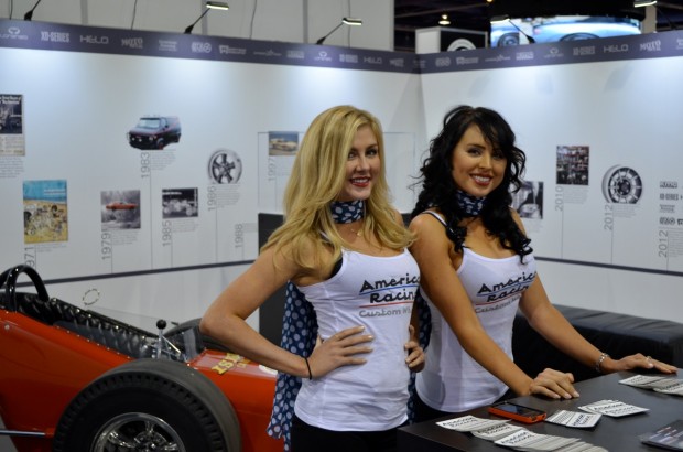 SEMA 2012 Day three girls cars American Racing