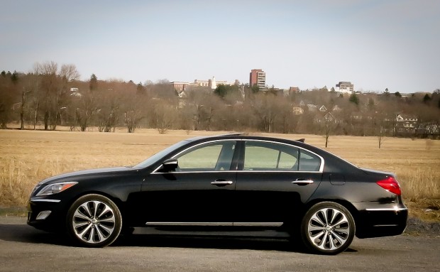 The Genesis 5.0 R-Spec wears special 19-inch wheels and looks a little menacing, too.