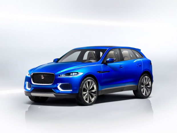 This is the Jaguar C-X17 Concept vehicle which the 2016 Jaguar F-Pace Crossover is based on.