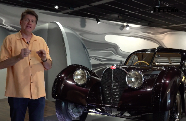 Roman introduces the stunning Bugatti T57 Atlantic at the ZeitHaus in Wolfsburg.