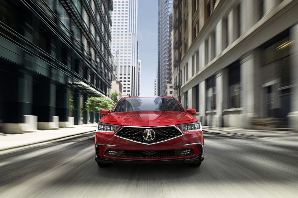 2018 Acura RLX Sport Hybrid in Brilliant Red Metallic