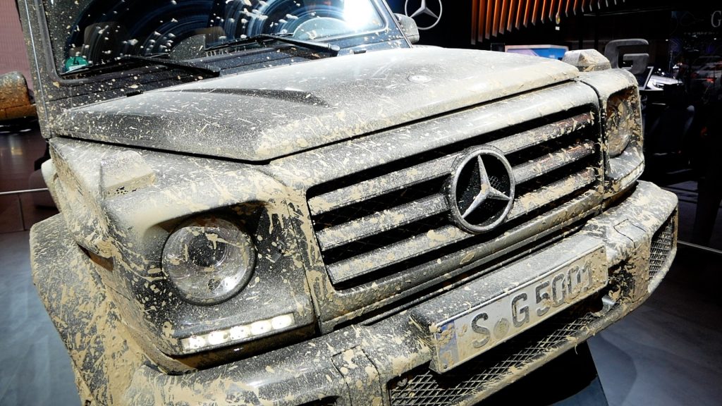 Mercedes G-Wagen covered in fake mud