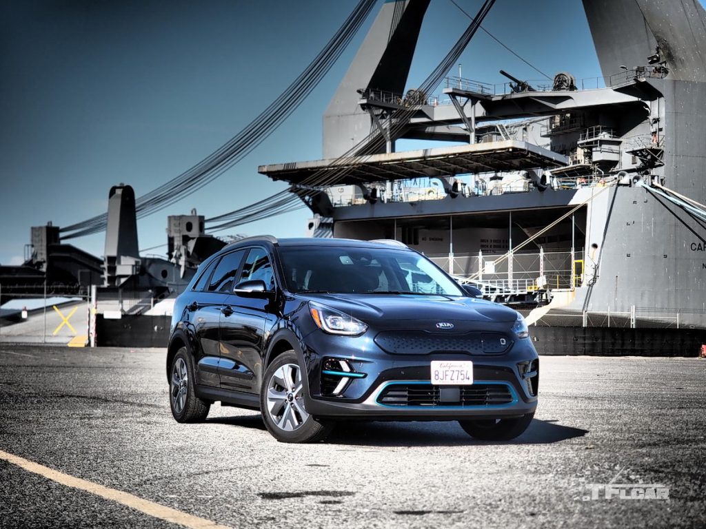 2019 Kia Niro EV parked in San Francisco shipyard