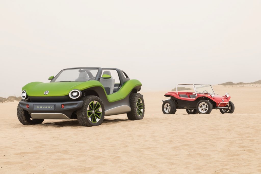 the volkswagen id. buggy hits the sand at pebble beach