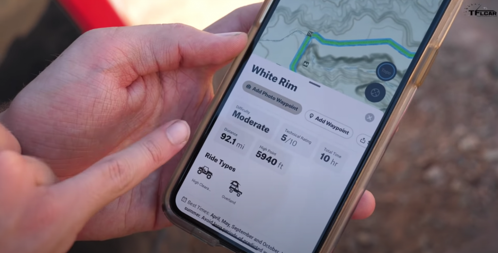 onx Offroad app data screen